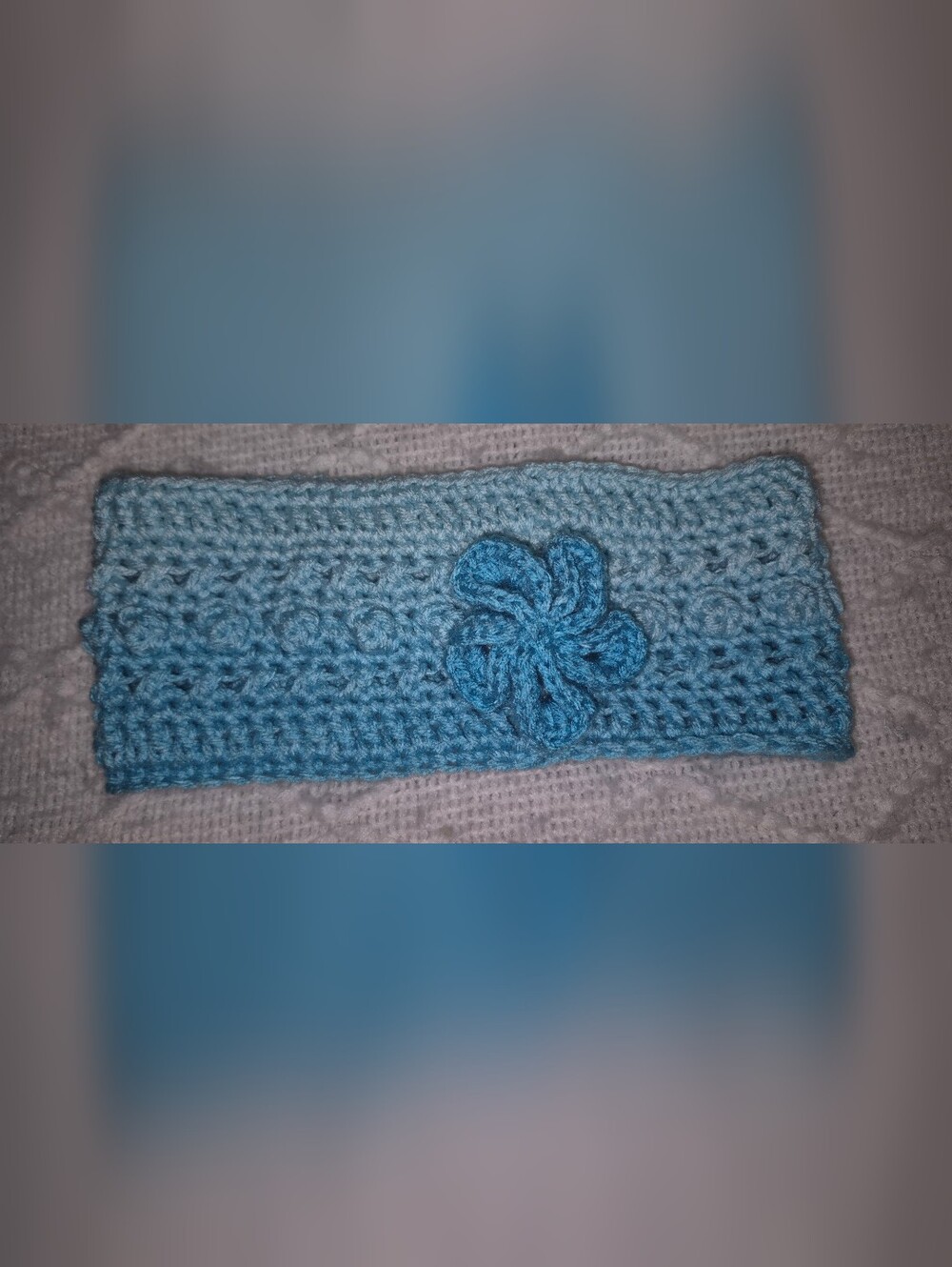 Blue Crochet Flower Headband - Women's Accessories